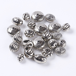 Antique Silver Plated Antiqued Acrylic Beads, Assorted Shape, Antique Silver Plated, Size: about 12~22mm long, 12~16mm wide, 12~16mm thick, hole: 2~3mm, about 200pcs/500g