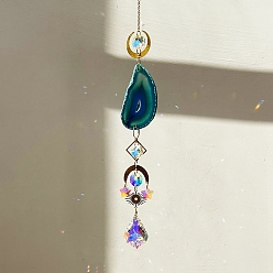 Зеленый Подвеска-ловец солнца из хрустального стекла агата, создатель радуги, украшение сада и дома своими руками, зелёные, 450 мм