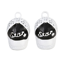 Белый Подвески из эмали и сплава, стойки покрытие, шляпные прелести, окрашеные, без кадмия, без никеля и без свинца, белые, 23.5x14x8.5 мм, отверстие : 2.5 мм