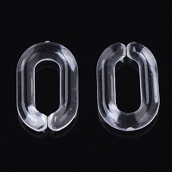 Clear Transparent Acrylic Linking Rings, Quick Link Connectors, For Jewelry Cable Chains Making, Oval, Clear, 15x9x3mm, Inner Diameter: 3.5x9mm, about 2370pcs/500g