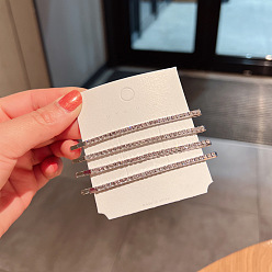 Платина Сплав горный хрусталь крокодил заколки, аксессуары для волос для женщин и девочек, платина, 85 мм, 4 шт / комплект