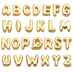 Настоящее золото 18K Стойки обшивки латунные подвески, письмо амулеты, без кадмия и без свинца, долговечная тарелка, Письмо ~ Z, реальный 18 k позолоченный, 6~8x3~7x4~5 мм, отверстие : 2~3 мм