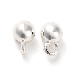 Silver Alloy Charms, Long-Lasting Plated, Round, Silver, 9x6mm, Hole: 1.6mm