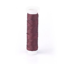Dark Red Round Waxed Polyester Twisted Cord, Micro Macrame Cord, for Leather Projects, Bookbinding, Dark Red, 0.65mm, about 21.87 yards(20m)/roll
