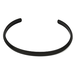 Black 304 Stainless Steel Textured Open Cuff Bangles for Women, Ion Plating(IP), Black, Inner Diameter: 2.44 inch(6.2cm)