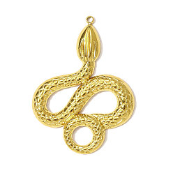 Настоящее золото 18K 304 подвески из нержавеющей стали, змеиные чары, ионное покрытие (ip), реальный 18 k позолоченный, 40x30 мм