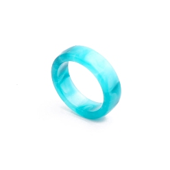 Голубой Cmолы кольца, два тона, имитация нефрита, голубой, внутренний диаметр: 18 мм