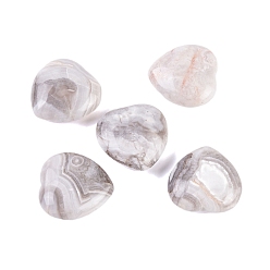Crazy Agate Natural Crazy Agate Healing Stones, Heart Love Stones, Pocket Palm Stones for Reiki Ealancing, 30x30x11.5~12.5mm