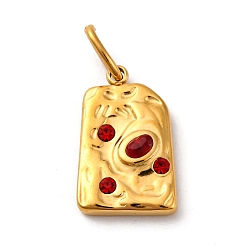 Сиамский 304 прелести нержавеющей стали, со стразами, ионное покрытие (ip), реальный 14 k позолоченный, прямоугольные, Сиам, 17x10.5x3.5 мм, отверстие : 5x3 мм