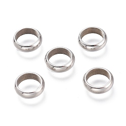 Stainless Steel Color 201 Stainless Steel Spacer Beads, Ring, Stainless Steel Color, 8x2.5mm, Inner Diameter: 6mm