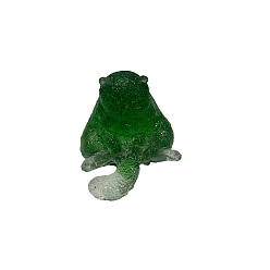 Green Resin Cat Figurines, with Lampwork Chips inside Statues for Home Office Decorations, Green, 25x30x30mm