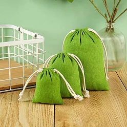 Светло-зеленый Мешочки для упаковки ткани, шнурок сумки, светло-зеленый, 9x7 см