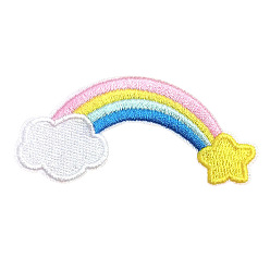 Rainbow Embroidery Iron on/Sew on Patch, for Costume Bag Hat, Rainbow, 40~80mm