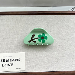 Зеленый Заколки для волос в форме когтей из ацетата целлюлозы, аксессуары для волос для женщин и девочек, цветок, зелёные, 87x45 мм