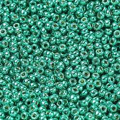 (RR5105) Duracoat Galvanized Dk Mint Green Миюки круглые бусины рокайль, японский бисер, (rr5105) оцинкованный Duracoat мятно-зеленый, 11/0, 2x1.3 мм, отверстие : 0.8 мм, Около 5500 шт / 50 г