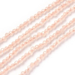 Light Salmon Imitation Jade Glass Beads Strands, Faceted, Round, Light Salmon, 2mm, Hole: 0.5mm, about 180~195pcs/strand, 14.2~15 inch(36~38cm)