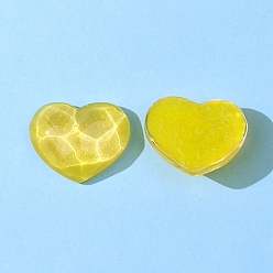 Желтый Прозрачные смолы кабошоны, сердце с водной рябью, желтые, 17x21 мм