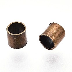 Античная Бронза Зажимные бусины из латуни, трубка, без никеля , античная бронза, 2x2x0.15 мм, отверстие : 1.5 мм