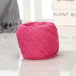Deep Pink 100M Jute Cord, Jute String, Jute Twine, for Jewelry Making, Deep Pink, 3mm, about 109.36 Yards(100m)/Roll