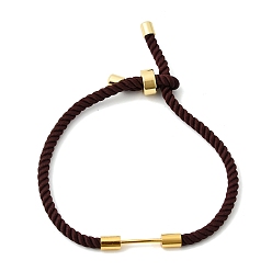 Кокосово-Коричневый 3мм круглые нейлоновые миланские шнуры для изготовления ожерелий, с латунной фурнитурой , золотые, долговечный, стойки покрытие, кокосового коричневый, 8.03 дюйм (20.4 см)