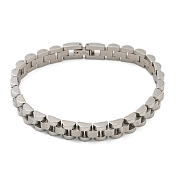 Нержавеющая Сталь Цвет Не тускнеет 304 браслет из толстой цепочки из нержавеющей стали, браслет-цепочка для часов для мужчин и женщин, цвет нержавеющей стали, 8-1/4 дюйм (21 см), 9.5x3.5 мм