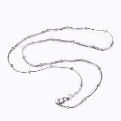 Stainless Steel Color 304 Stainless Steel Necklaces, with Lobster Clasps, Herringbone Chain Necklaces, Stainless Steel Color, 19.05 inch(48.4cm), 2.1mm