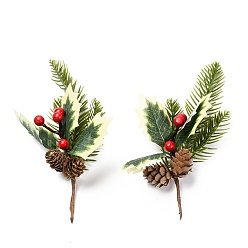 Green Plastic Artificial Winter Christmas Simulation Pine Picks Decor, for Christmas Garland Holiday Wreath Ornaments, Green, 205mm