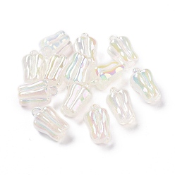 White UV Plating Luminous Transparent Acrylic Pendants, Glow in The Dark, Bell Pepper, White, 25.5x17x16.5mm, Hole: 3.5mm