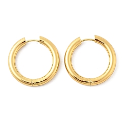 Золотой 202 обруч серьги из нержавеющей стали замке, с 316 хирургическим стержнем из нержавеющей стали, кольцо, золотые, 6 датчик, 27x28x4 мм, штифты : 1 мм