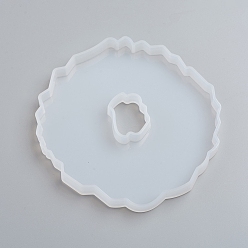 White Silicone Cup Mat Molds, Resin Casting Molds, For UV Resin, Epoxy Resin Jewelry Making, Nuggets, White, 131x122x12mm, Inner Size: 125x117mm