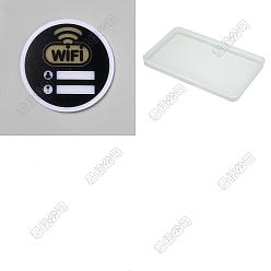 Черный 4шт. самоклеящиеся акриловые таблички с паролем Wi-Fi и названием сети для общего пользования, плоско-круглые, чёрные, 100x2.8 мм