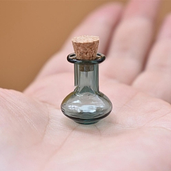 Dark Slate Gray Mini Glass Bottle, with Cork Plug, Wishing Bottle, for Charms Making, Dark Slate Gray, 1.6x2.1cm