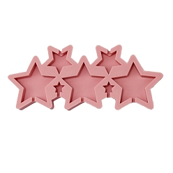 Star DIY Lollipop Silicone Molds, Candy Molds, for Edible Cake Topper Making, Star, 80mm, Inner Diameter: 15~45x15~50mm