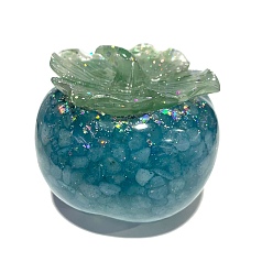 Аквамарин Украшение из смолы хурмы, с натуральными кусочками аквамарина внутри статуэток для украшения домашнего офиса, 80x80x70 мм