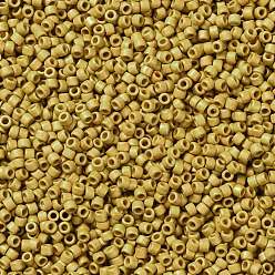 Goldenrod Cylinder Seed Beads, Frosted Colors, Uniform Size, Goldenrod, 2x1.3~1.5mm, Hole: 0.8~1mm, about 40000pcs/bag, 450g/bag