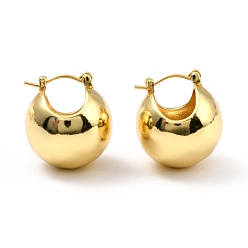 Real 18K Gold Plated Brass Hoop Earrings, Long-Lasting Plated, Hollow Round, Real 18K Gold Plated, 21.2x19.3x20.5mm, Pin: 0.7mm