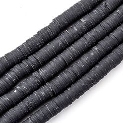 Gris Brin de perles pate polymère faits à la main , pour les fournitures de bricolage bijoux artisanat, perles heishi, disque / plat rond, grises , 6x0.5~1mm, Trou: 1.8mm, Environ 290~320 pcs/chapelet, 15.75 pouces ~ 16.14 pouces (40~41 cm)