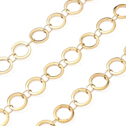 Золотой 304 кольцевые цепи из нержавеющей стали, пайки, с катушкой, ионное покрытие (ip), золотые, 8x1 мм