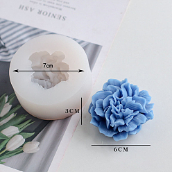 White Flower Shape DIY Candle Silicone Molds, Resin Casting Molds, For Scented Candle Making, White, 7cm