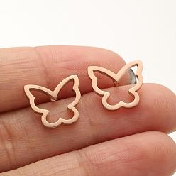 670 rose gold Earrings Girls Cute Spring Summer Butterfly Wings Heart Pattern Personality Earrings
