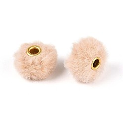 Мокасин Имитация кроличьей шерсти европейские бусины, рондель, мокасин, 19.5~20x12 мм, отверстие : 4 мм