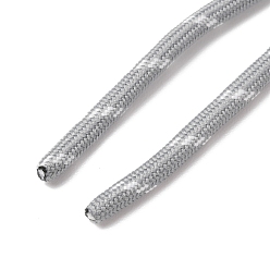 Lichtgrau Polycotton-Geflechtschnur mit Innenkern, Runde, für Schnürsenkel, Schlüsselanhänger, Herstellung von Seilarmbändern, lichtgrau, 5 mm, ca. 90~100 Meter/Bündel