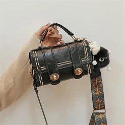 Black DIY Rectangle Imitation Leather Multi-Use Crossbody/Shoulder Bag Making Finding Kit, Black, 19x10x7cm