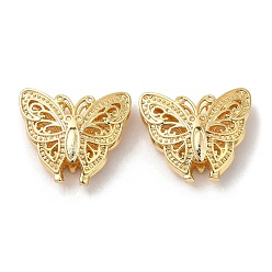 Real 18K Gold Plated Brass Pendants, Nickel Free, Butterfly Charm, Real 18K Gold Plated, 16x18.5x6.5mm, Hole: 1.5mm
