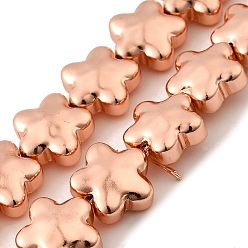 Гальванический Розовый Золотой Стеклянные бусины с гальваническим покрытием , звезда, полное покрытие, покрытием из розового золота, 11.5x12x6.5 мм, отверстие : 0.8 мм, около 40 шт / нитка, 17.32'' (44 см)