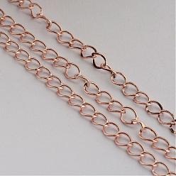 Rose Gold Iron Twisted Chains, Unwelded, with Spool, Oval, Rose Gold, 6.5x4.5x0.8mm, about 164.04 Feet(50m)/roll