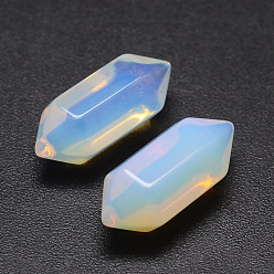 Opalite No Hole Opalite Double Terminated Point Beads, For Wire Wrapped Pendants Making, 20x9x9mm