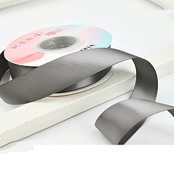 Gray 18M Polyester Double Face Satin Ribbons, Garment Accessories, Gift Wrapping Ribbon, Gray, 1 inch(25mm), about 19.69 Yards(18m)/Roll