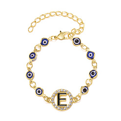 E Alloy Adjustable Devil Eye Bracelet with Blue Eye - European and American Style