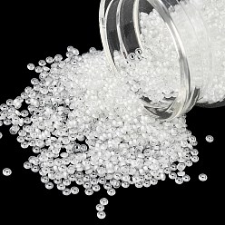 (981F) White Lined Crystal Matte Toho 11/0 полукруглые бусины, японский бисер, (981 f) матовый кристалл с белой подкладкой, 11/0, 2.2x0.9 мм, отверстие : 0.8 мм, Около 8666 шт / 50 г